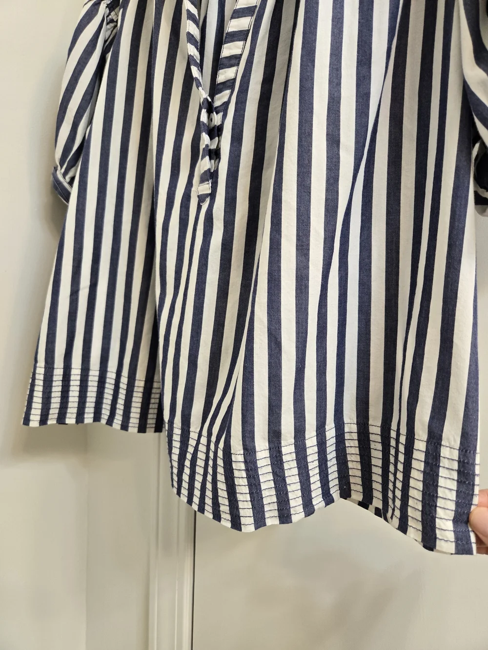 Anthropologie Darcey Popover Swing Top Blue Striped Blouse 3X Like New